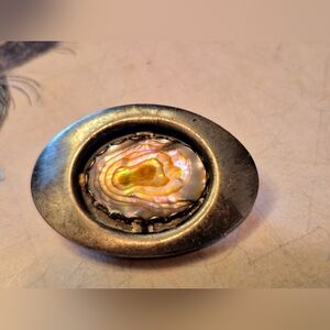 Silver Abalone Shell Brooch